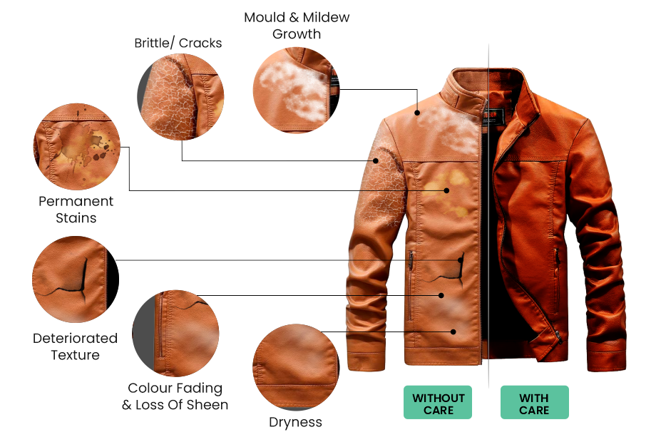 Deep leather cleaning and color restoration services