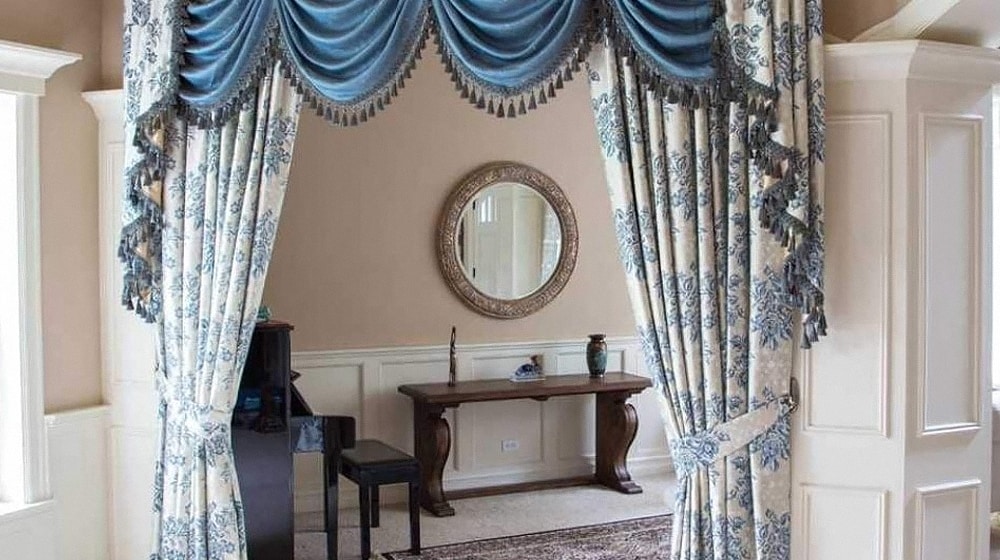 Same Day Curtain Cleaning In Agra. Machine-Washed Curtains Hanging To Dry, Looking Spotless