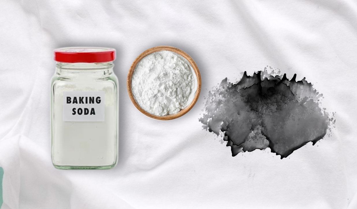 Use baking soda as stain remover or fabric softener in laundry