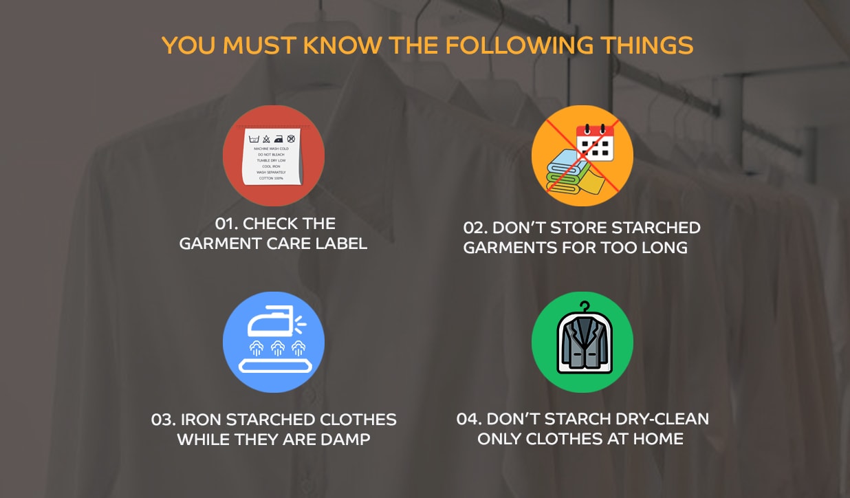 Tips to use starch for clothes